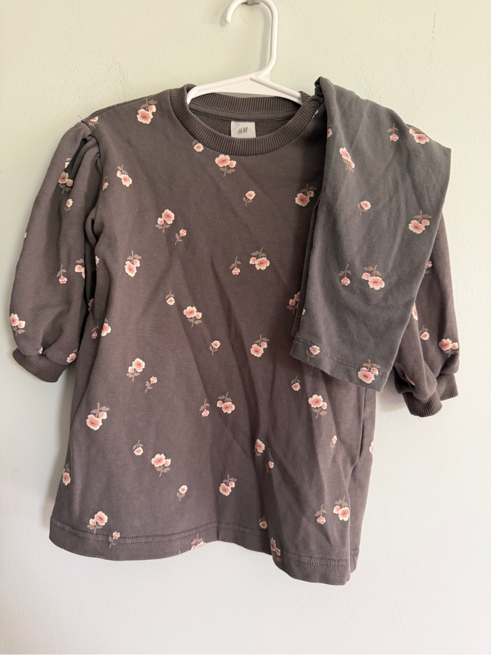 H&M Little Girls' Brown Floral Long Sleeve Dress & Pants
